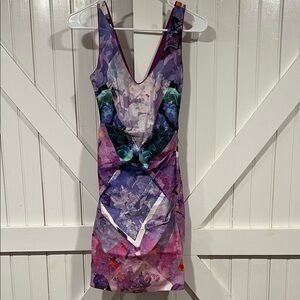 Nicole Miller Multicolor Abstract Mini Dress